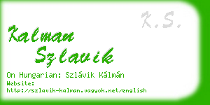 kalman szlavik business card